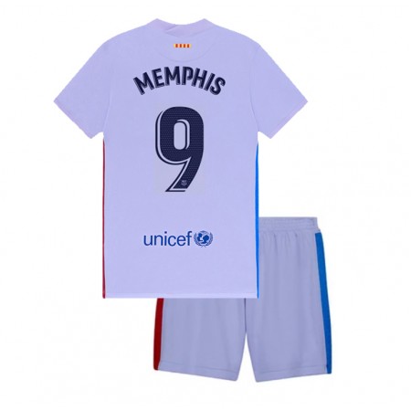 Fußballtrikots FC Barcelona Memphis Depay 9 Kinder 2021-2022 Kurzarm Auswärts-trikot kaufen